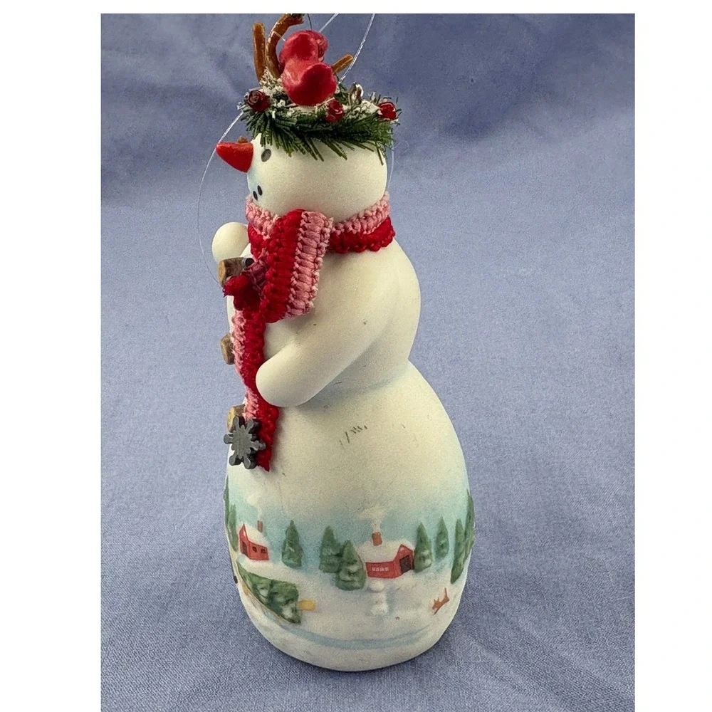 Hallmark Snowtop Lodge 2007 Colleen C. Evergreen Snowman Ornament No 3 QX7157